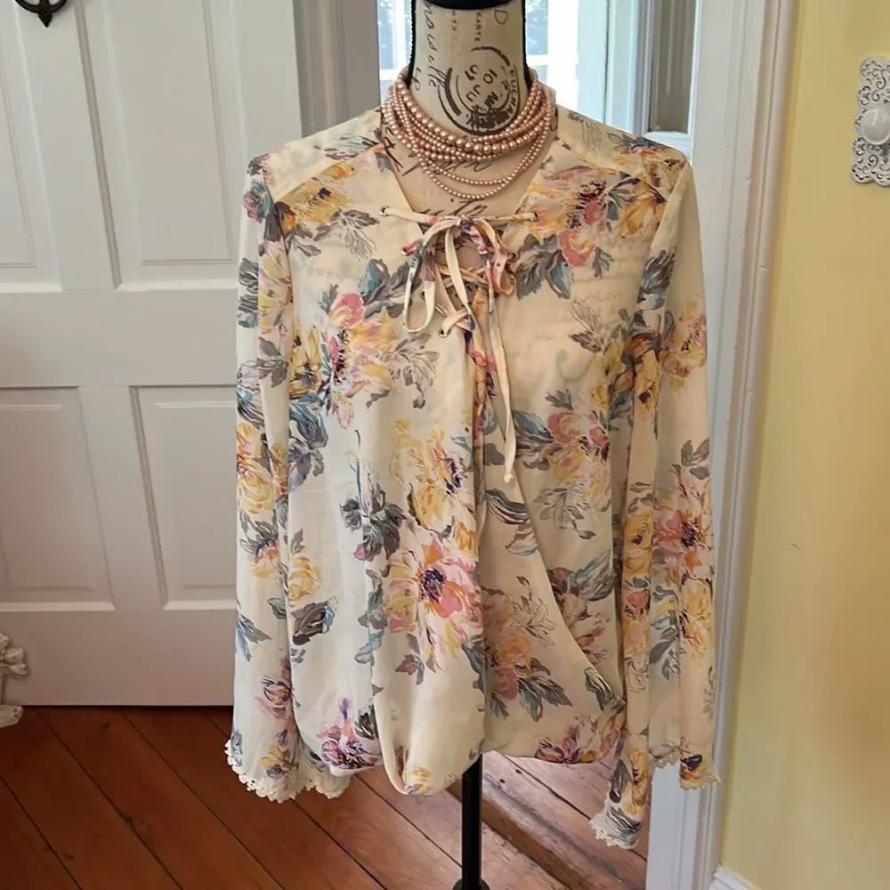 UMGEE Boho Floral Blouson Sz L EUC